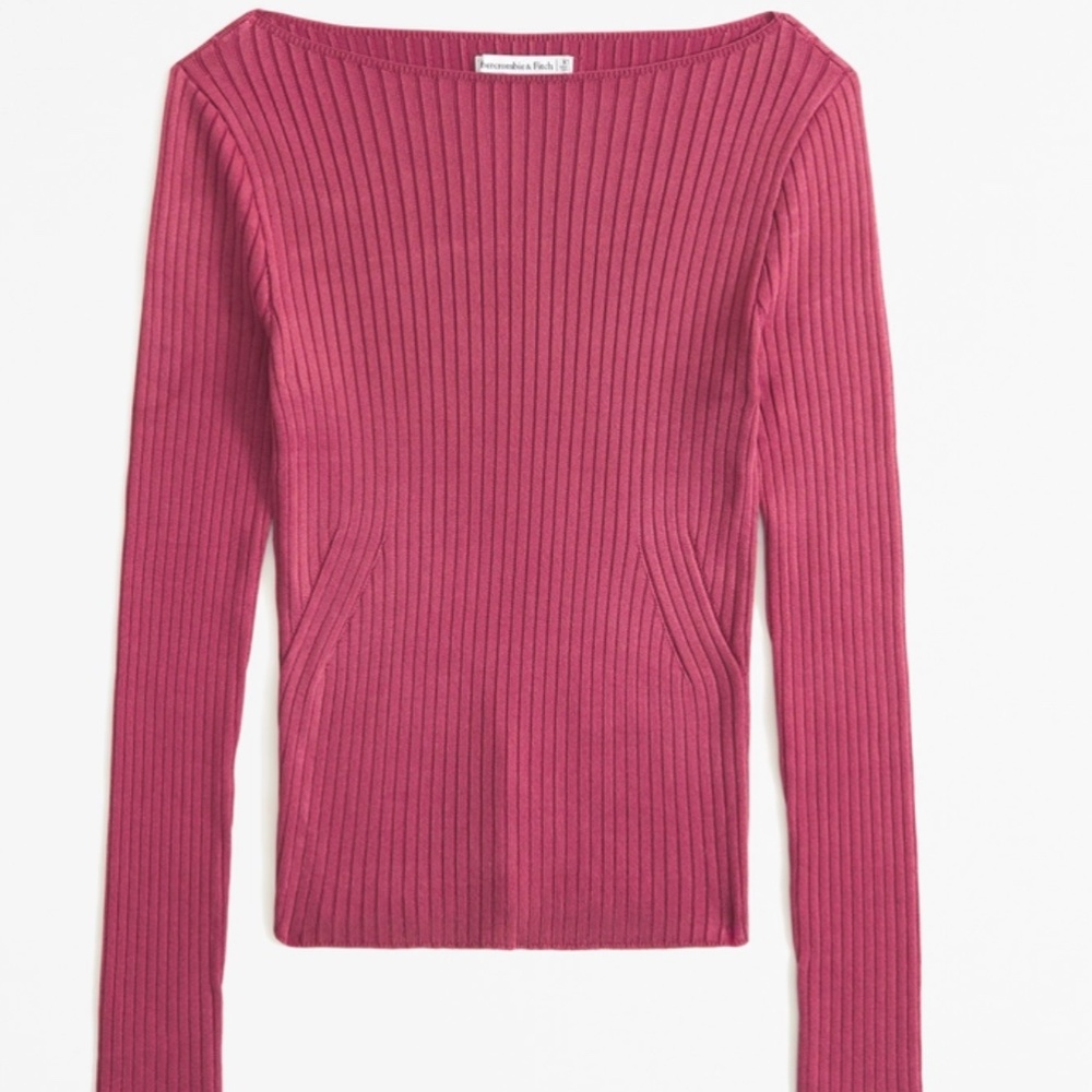 Glossy Slash Sweater Top